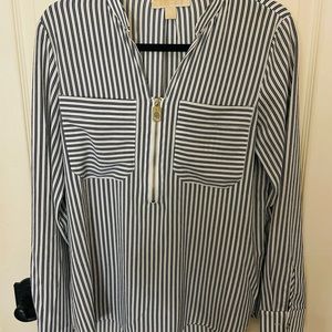 Michael Kors Long Sleeve Stripe Blouse Size S